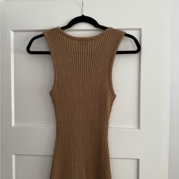 PINKBLUSH - Maternity Taupe Sleeveless Sweater Knit Midi Dress - Picture 7 of 8
